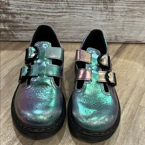 Dr. Martens Iridescent Metallic Kids Mary Jane Shoes